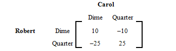 This matrix shows the payoff for Robert.