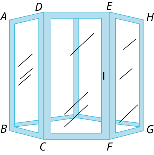 An illustration shows three planes, A B C D, C D E F, and E F G H. The planes are placed next to each other.