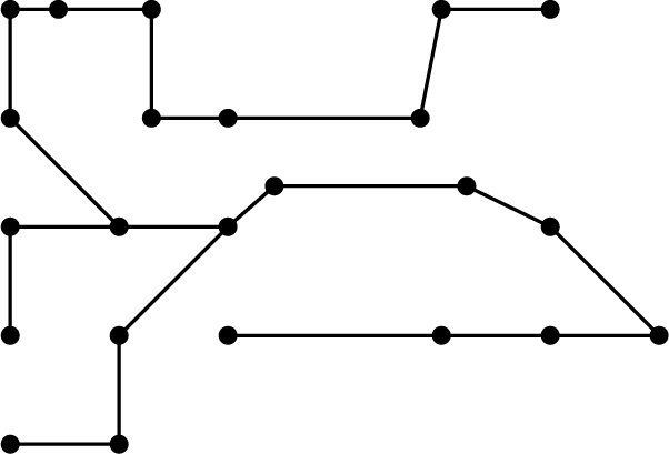 A graph with 23 vertices and 22 edges.
