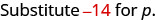 Substitute -14 for p.