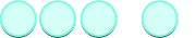 A row of four light blue circles with a thin, darker blue outline, set against a plain white background. The circles are evenly spaced and identical in appearance.