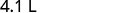 The text '4.1 L' is displayed in a sans-serif font against a plain white background.