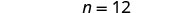 The image displays the text 'n = 12' in black, centrally placed against a plain white background.