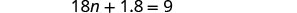 A mathematical equation is displayed on a white background, which reads