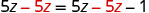 A mathematical equation reads '5z - 5z = 5z - 5z - 1', which simplifies to 0 = -1, representing an impossible or false statement in algebra.