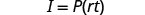 A mathematical formula is displayed: I = P(rt).