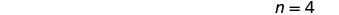 The image features the text 'n = 4' in the upper right corner against a plain white background.