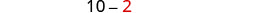 The image features the numbers '10-2' vertically oriented on a white background. The number '10' is in black, followed by a dash, and then the number '2' is in red, all slightly blurred.