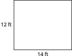 A rectangle with dimensions of 12 ft by 14 ft.