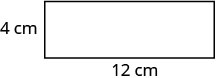 A rectangle with a height of 4 cm and a width of 12 cm.