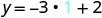A mathematical equation is displayed, showing 'y = -3 * 1 + 2' with the number 1 highlighted in light blue, indicating it might be a variable or a specific value being substituted.