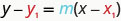 This image shows and equation formatted to find the point-slope equation of the line.