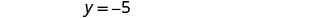 The image displays the equation 'y = -5' written in a simple, clear font against a plain white background, centrally positioned.