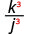 k cubed divided by j cubed.