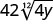 The image displays the mathematical expression 42 times the 12th root of 4y.