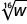 A close-up view of the mathematical expression '16th root of W', stylized as a radical sign with '16' as the index and 'W' as the radicand.