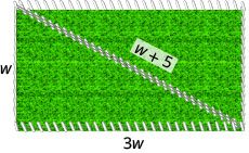 The image shows rectangle with the long sides horizontal. A diagonal line runs from the top left corner of the rectangle to the bottom right corner.