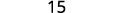 The number 15 is prominently displayed in black text against a plain white background, standing out with clear visibility.