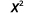 The mathematical expression 'X squared' or 'X^2' is displayed, representing a variable raised to the power of two.