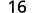 The number '16' is displayed in a dark gray font against a plain white background.