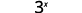 A mathematical expression shows the number 3 raised to the power of x, written as 3^x, against a plain white background.