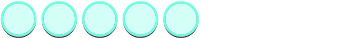 Five identical light blue circles are arranged in a horizontal row across a white background, suggesting a visual representation of a rating system or a step-by-step process.