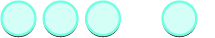 Four light blue circles with darker blue outlines, arranged in a row with a gap after the third circle against a white background.