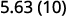 The image displays the text '5.63 (10)' in a simple, gray font against a white background.