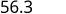 The number 56.3 is displayed in a digital font against a white background.