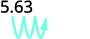 A light blue wavy arrow points to the right below the number '5.63' on a white background.