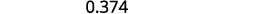 A white background displays the numerical value 0.374 in black text, positioned centrally towards the top of the frame.