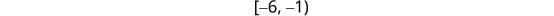 Opening bracket negative six negative one close parenthesis.