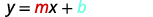 The equation for a straight line, y = mx + b, is displayed on a white background, with 'm' in red and 'b' in blue to highlight the slope and y-intercept.