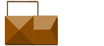A brown paper bag with a textured handle is depicted against a plain white background in a simple, top-down perspective illustration.