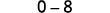 The image displays the numbers '0-8' in a simple, grayscale font on a plain white background, likely representing a range or identifier.