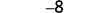 A vertical representation of the number -8, with the minus sign positioned to the left of the numeral eight, against a plain white background.