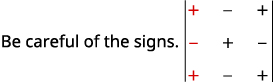 Be careful with the signs.