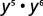 A mathematical expression showing 'y' raised to the power of 5, multiplied by 'y' raised to the power of 6, represented as y^5 * y^6.