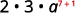 A mathematical expression shows the product of 2, 3, and 'a' raised to the power of 'x+1', written as 2 * 3 * a^(x+1).