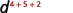 The image displays a mathematical expression with the letter 'd' as the base, and an exponent that is the sum of three numbers: 4, 5, and 2. The expression appears as d^(4+5+2).