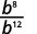 A mathematical expression showing b to the power of 8 divided by b to the power of 12.