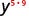 The image shows a mathematical expression with the letter 'y' in black, and a red exponent '5.9' directly above and to its right. The '5.9' appears slightly faded or lighter in color than the 'y'.