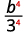 A mathematical expression displaying b to the power of 4 divided by 3 to the power of 4, with both exponents in red. It can also be interpreted as the fraction b/3 raised to the power of 4.