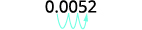 The number 0.0052 with three blue wavy arrows illustrating a decimal point shift three places to the right, indicating multiplication by 1000.