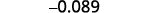 A close-up image shows the negative decimal number -0.089 against a white background.
