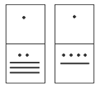 The same two Mayan numerals, 37 and 29, now with a box drawn around each place value so the ones and the twenties cannot be mixed up: each numeral is a tall rectangle split into an upper box holding one dot and a lower box holding two dots over three bars on the left and four dots over one bar on the right.