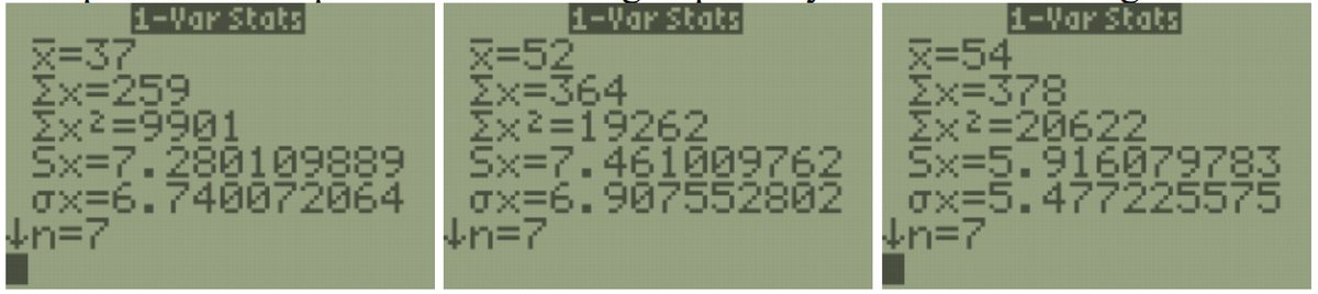 1–Var Stats L1 coputations