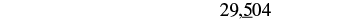 The number 29,504 is written with a horizontal line drawn underneath the digit 5.