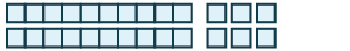 In this image, two groups of 10 outlined boxes are on the left, and 6 single outlined boxes are on the right.