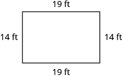 A rectangle 19 feet wide and 14 feet tall.